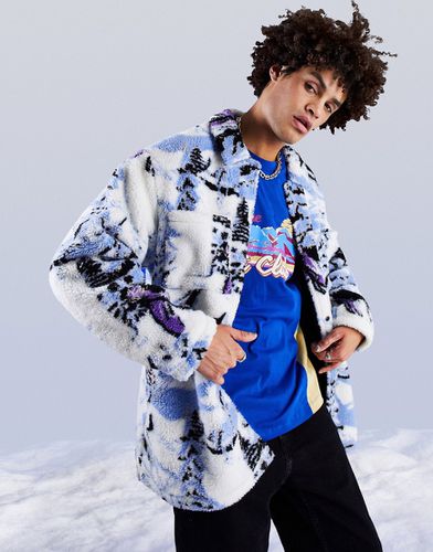 Veste chemise oversize en imitation peau de mouton à imprimé après-ski - Asos Design - Modalova