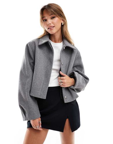 Veste avec col - Gris chiné - Asos Design - Modalova