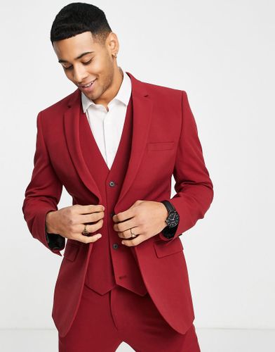 Veste de costume très ajustée - Bordeaux - Asos Design - Modalova