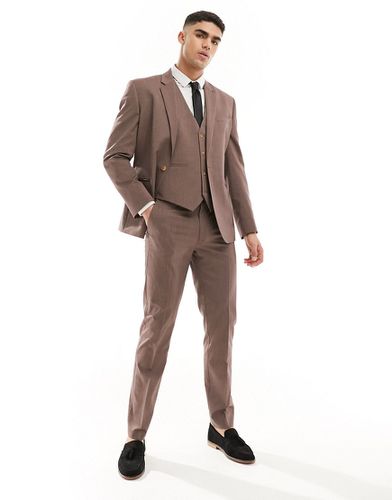 Veste de costume ajustée - Marron - Asos Design - Modalova