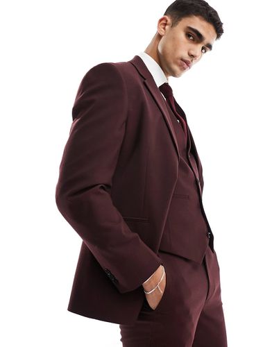 Veste de costume ajustée - Bordeaux - Asos Design - Modalova
