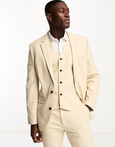 Veste de costume Oxford ajustée - Sable - Asos Design - Modalova