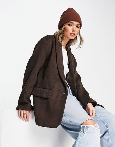 Veste de blazer oversize habillée style grand-père en laine mélangée - Chocolat - Asos Design - Modalova