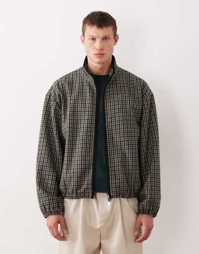 Veste de survtement oversize en aspect laine  carreaux - Asos Design - Modalova