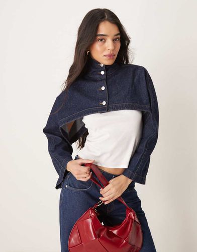 Veste en jean courte à col cheminée - Indigo - Asos Design - Modalova