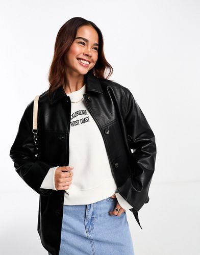 Veste en similicuir à col épuré - Asos Design - Modalova