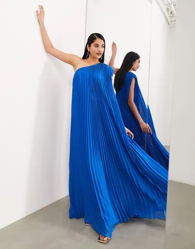 Robe longue asymétrique largement plissée - Bleu vif - Asos Edition - Modalova