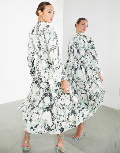 Robe mi-longue oversize à imprimé marbré - Asos Edition - Modalova