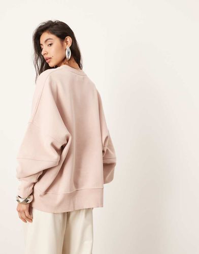 Sweat épais de qualité supérieure avec surpiqûres - Rose délavé - Asos Edition - Modalova