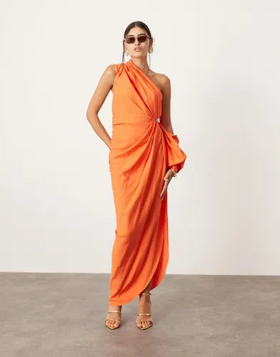 Ultimate - Robe longue drapée - Orange - Asos Edition - Modalova