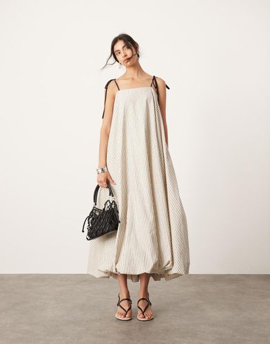 ASOS EDITON - Robe longue coupe boule bouffante à rayures fines et bretelles - Asos Edition - Modalova