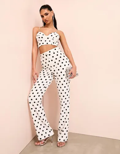 Pantalon d'ensemble de costume ajusté à pois - Asos Luxe - Modalova