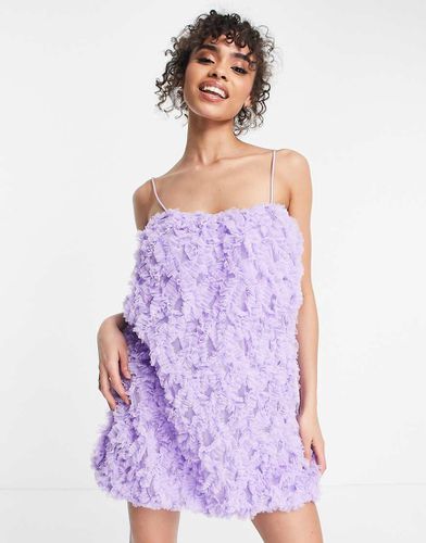 Robe courte bandeau en dentelle en 3D - Lilas - Asos Luxe - Modalova