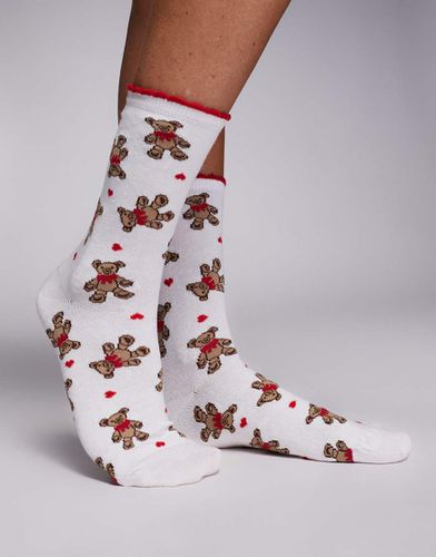 Chaussettes duveteuses confortables avec pochette - Ivoire - Boux Avenue - Modalova