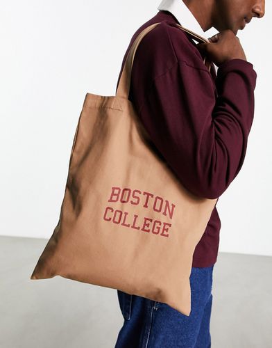 Tote bag à inscription Boston College - Beige - Boardmans - Modalova