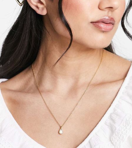 Orla - Collier en acier inoxydable plaqué or avec pendentif en pierre d'opale - Bohomoon - Modalova