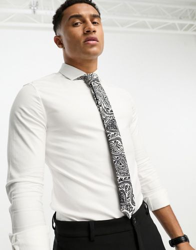 Cravate à imprimé cachemire - Noir et blanc - Bolongaro Trevor - Modalova