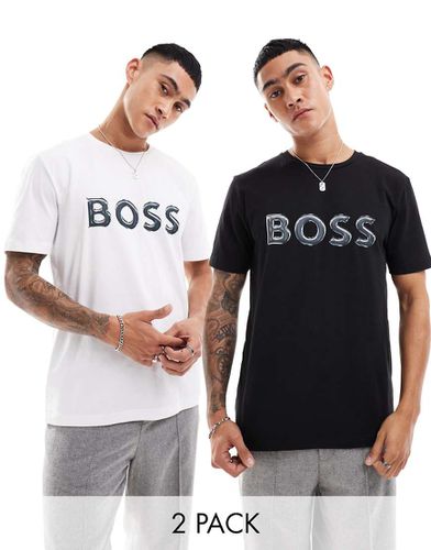 BOSS - Green - Lot de 2 t-shirts à logo - Multicolore - Boss Green - Modalova