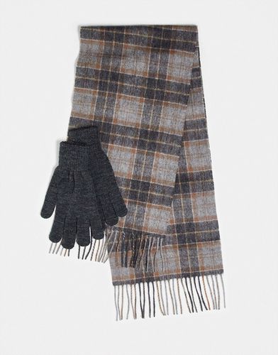Coffret cadeau avec écharpe écossaise et gants - Barbour - Modalova