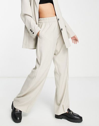 Bardot - Pantalon de tailleur texturé coupe dad décontractée - Naturel - Asos Design - Modalova