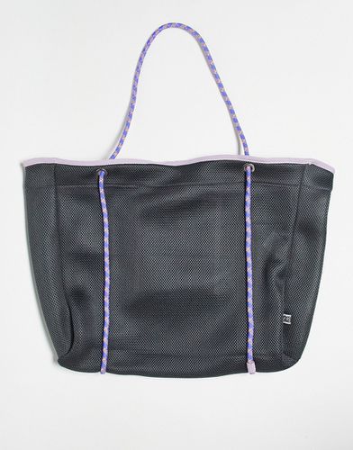 Tote bag oversize en tulle avec brides en corde lilas - Noir - Basic Pleasure Mode - Modalova