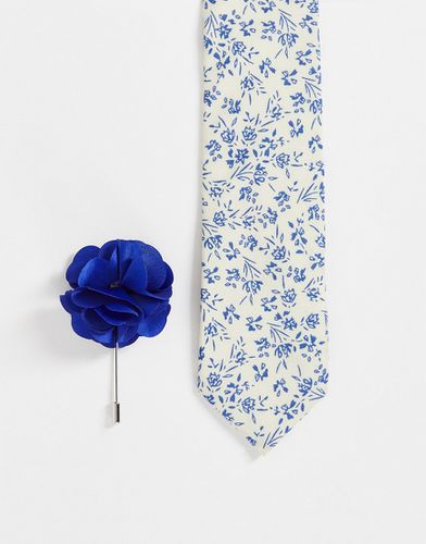 Ensemble cravate et épingle de col à petites fleurs - clair - Ben Sherman - Modalova