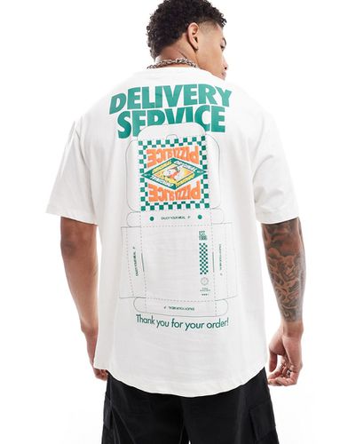 T-shirt coupe carrée avec imprimé Delivery au dos - Bershka - Modalova