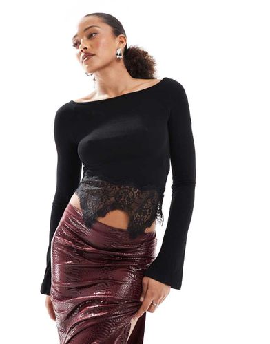 Bershka - Top en dentelle - Noir - Bershka - Modalova