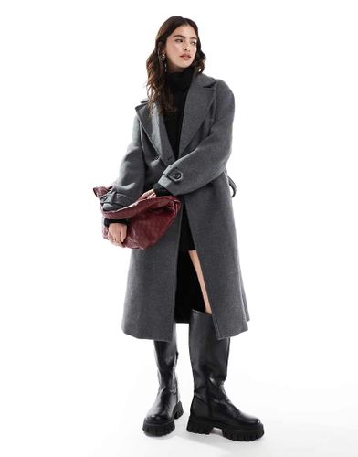 Trench-coat en laine - foncé - Bershka - Modalova