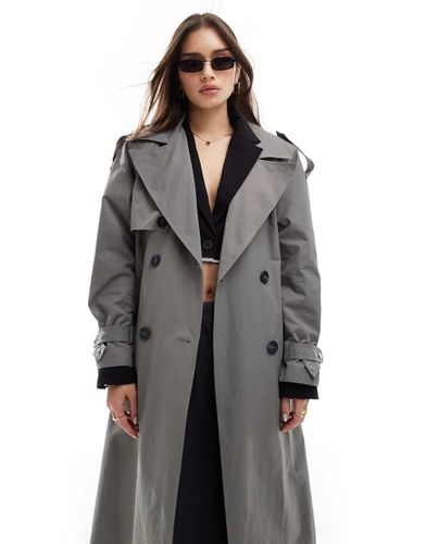 Bershka - Trench-coat long - Gris - Bershka - Modalova