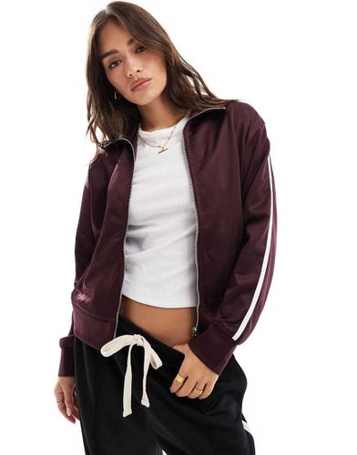 Veste de sport à fermeture éclair - Bordeaux - Bershka - Modalova