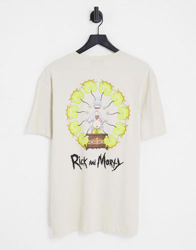 X Rick and Morty - T-shirt imprimé au dos - Taupe - Bershka - Modalova