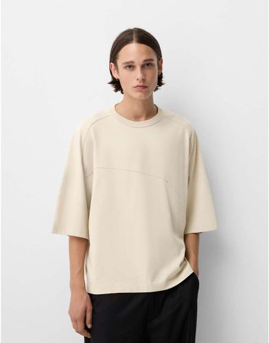 Collection - T-shirt oversize - Beige - Bershka - Modalova