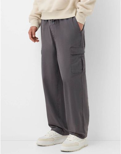 Pantalon cargo droit - foncé - Bershka - Modalova