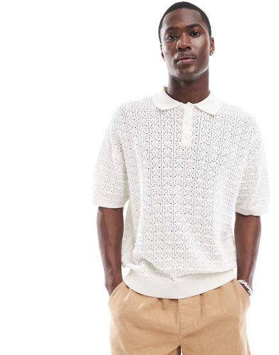 Polo en maille crochetée - Bershka - Modalova