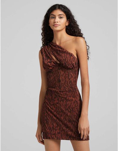 Robe courte asymétrique à découpe - Bershka - Modalova