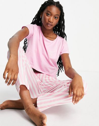 Pyjama long avec pantalon rayé - et blanc - Brave Soul - Modalova