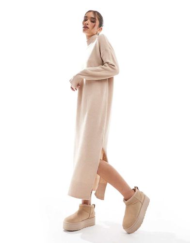 Robe longue en maille - Beige - Brave Soul - Modalova