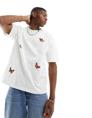 T-shirt oversize avec imprimé papillons - cassé - Good For Nothing - Modalova