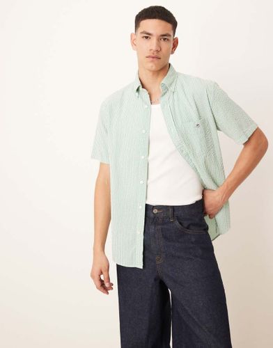 Chemise raye  manches courtes et logo en crpon - moyen - Gant - Modalova