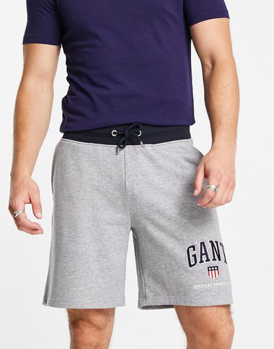 Short molletonné à taille contrastante et logo blason rétro - chiné - Gant - Modalova