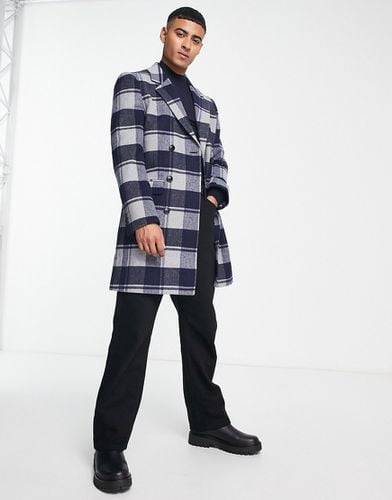 Manteau long en laine à carreaux - Gianni Feraud - Modalova