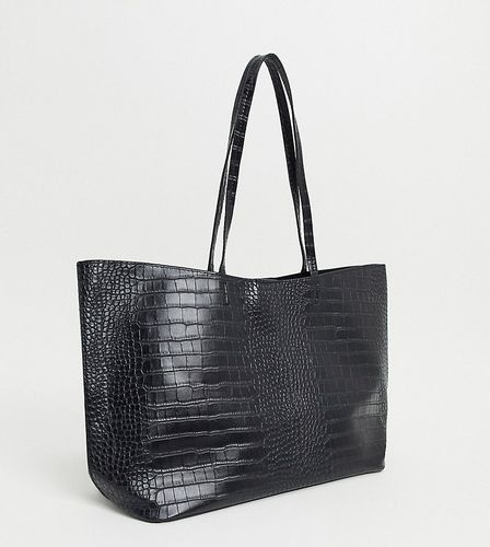 Exclusivité - Tote bag oversize avec pochette intérieure amovible - croco - Glamorous - Modalova
