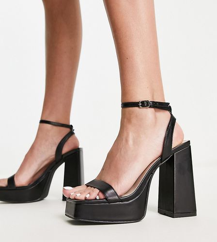 Sandales à talon et semelle plateforme - Noir - Glamorous Wide Fit - Modalova