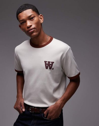 Parker - T-shirt  bords contrastants - Taupe - Double A By Wood Wood - Modalova