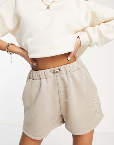 Active - Short de jogging brodé à taille haute - Beige - Daisy Street - Modalova