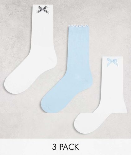 Lot de paires de chaussettes avec naud en satin et à carreaux vichy - Daisy Street - Modalova