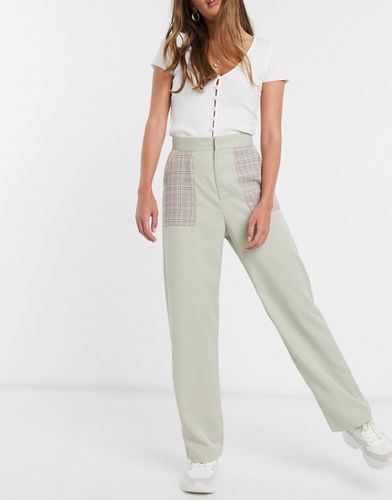 Pantalon décontracté avec poches à carreaux contrastantes - Daisy Street - Modalova