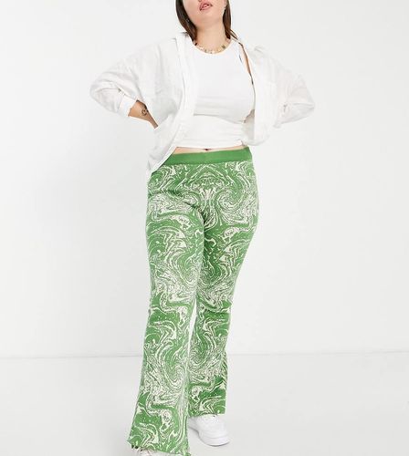 Pantalon évasé d'ensemble en maille à coupe décontractée effet marbré - Daisy Street Plus - Modalova