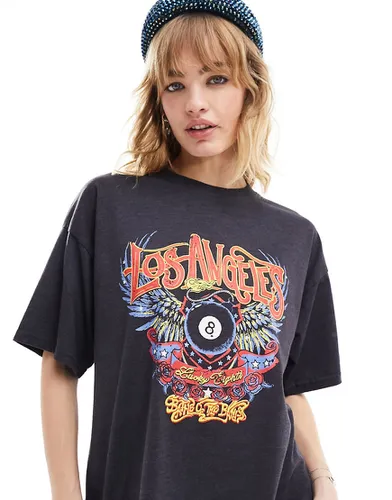 T-shirt oversize à imprimé Los Angeles - délavé - Daisy Street - Modalova